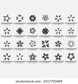 vector image illustration of a collection of abstract community logos