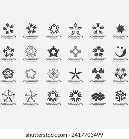 ilustración vectorial de una colección de logotipos abstractos de la comunidad