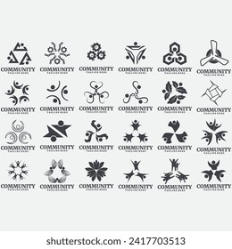 vector image illustration of a collection of abstract community logos