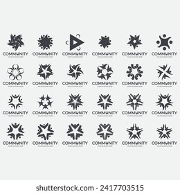 vector image illustration of a collection of abstract community logos