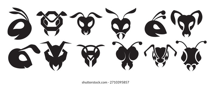 Ilustración de Imagen de Vector de una colección de logotipos de hormigas