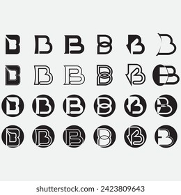 vector image illustration of a collection of B letter logos