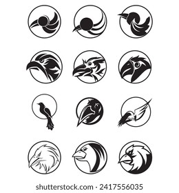 Vektorgrafik einer Sammlung von Vogellogos