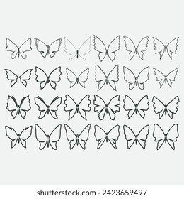 vector image illustration of a collection of butterfly logos