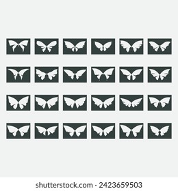 ilustración vectorial de una colección de logotipos de mariposa