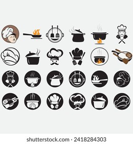 vector image illustration of a collection of coking logos