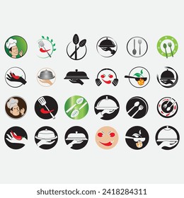 vector image illustration of a collection of coking logos