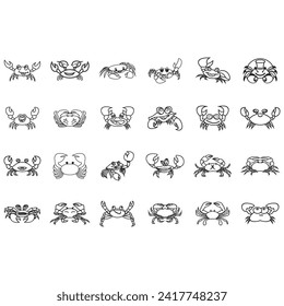 Vektorgrafik einer Sammlung von Logos für Krabben