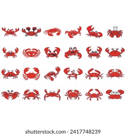 vector image illustration of a collection of crab logos