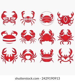 vector image illustration of a collection of crab logos