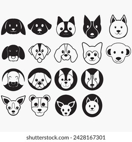 vector image illustration of a collection of dog logos