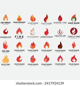 vector image illustration of a collection of fire logos