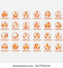 vector image illustration of a collection of fire logos