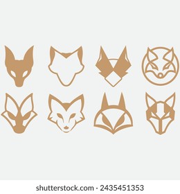 vector image illustration of a collection of fox logos
