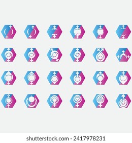 ilustración vectorial de una colección de logotipos de género