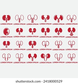 vector image illustration of a collection of kidney logos