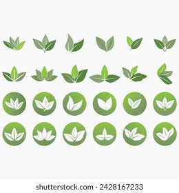vector image illustration of a collection of leaf logos