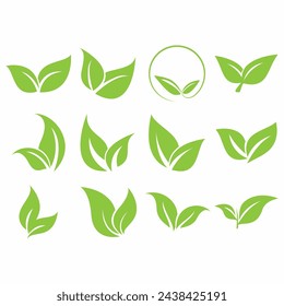 vector image illustration of a collection of leaf logos