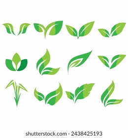 vector image illustration of a collection of leaf logos