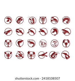 Vektorgrafik einer Kollektion von Hummerlogos