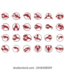 vector image illustration of a collection of lobster logos