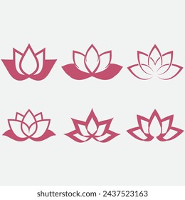 Vektor-Bild-Illustration einer Sammlung von Lotus-Blumen-Logos