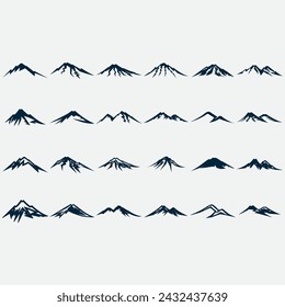 vector image illustration of a collection of mountain logos