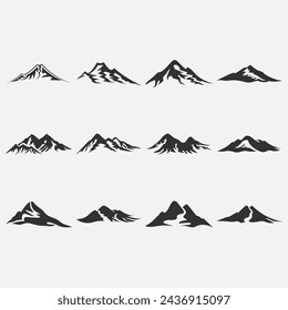 vector image illustration of a collection of mountain logos