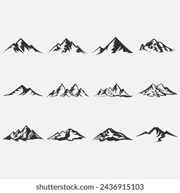 ilustración vectorial de una colección de logotipos de montaña