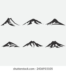 vector image illustration of a collection of mountain logos