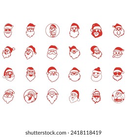 vector image illustration of a collection of Santa Claus  logos