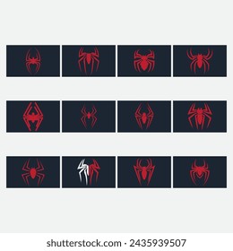 vector image illustration of a collection of spider