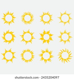 vector image illustration of a collection of sun logos