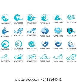 ilustración vectorial de una colección de logotipos de ondas