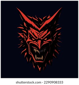 vector image illustration of a demon's face
