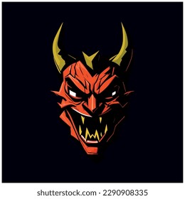 vector image illustration of a demon's face
