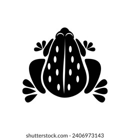Vector image, illustration, embossed black frog art logo design inspiration