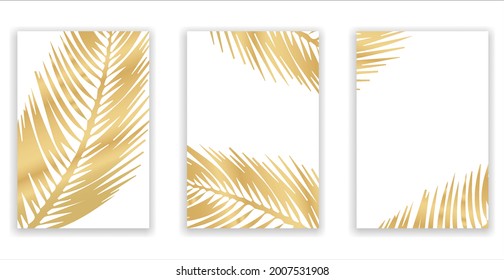 Vector Image Illustration of a frame with golden coconut leaf decoration