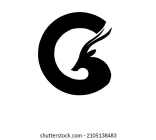 vector image, illustration of the letter G logo combined with a deer animal for a brand or company.