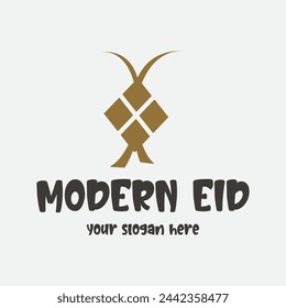 Vector image illustration of a modern Eid ketupat logo