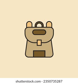 Vector image illustration of a mountain bag for camping equipment, this vector can be used as a logo or icon.