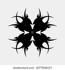 vector image illustration of ornaments such as fire can be for decoration or tattoos