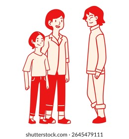 vector image illustration of parents and their children