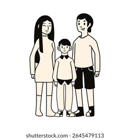 vector image illustration of parents and their children