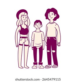 vector image illustration of parents and their children