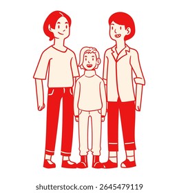 vector image illustration of parents and their children