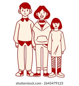 vector image illustration of parents and their children