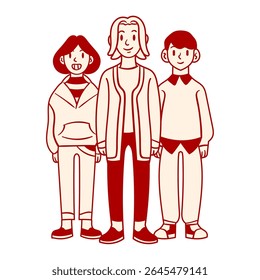vector image illustration of parents and their children