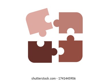 Vector image illustration of puzzle piece in flat style. Use as web, logo, poster, childish packaging.