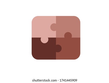 Vector image illustration of puzzle piece in flat style. Use as web, logo, poster, childish packaging.